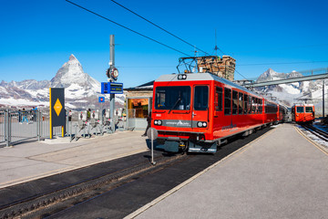 Naklejka na ściany i meble Gornergrat Bahn Railway Train, Zermatt