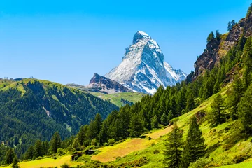 Küchenrückwand glas motiv Landschaften Matterhorn-Gebirge in der Schweiz