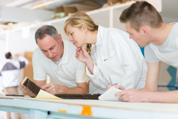 Fototapeta premium senior male teacher with apprentices