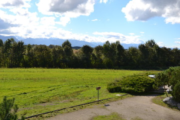 clouds over the Pyrenees: view from the observation deck near Tarbes