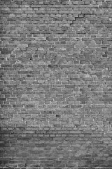 Dekorative alte Backsteinmauer in schwarz weiss
