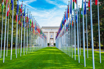 UNOG, United Nations Office Geneva - obrazy, fototapety, plakaty