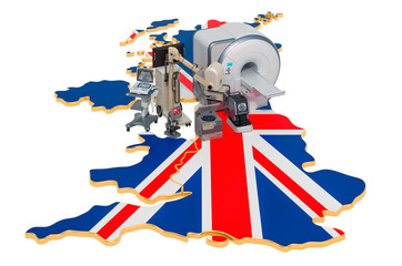 Obraz premium Medical diagnostic and research in the United Kingdom, 3D rendering