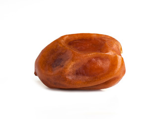 Superfood dates closeup isolated on white.Sweet dried dates.