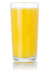 Orange fruit juice drink oranges in a glass isolated on white