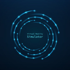 Glowing sci-fi interface HUD elements. Technology futuristic design, neon lights. Vector mystical background