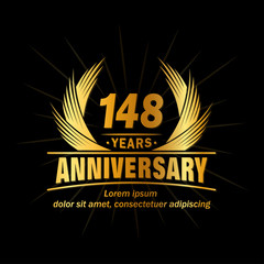 148 years logo design template. Anniversary vector and illustration template.
