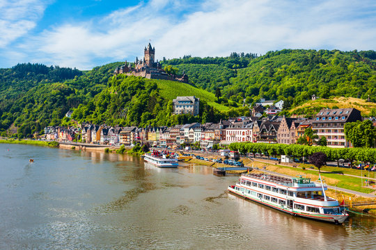 Cochem town aerial view, Germany