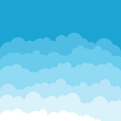Clouds blue background. Floating clouds. Vector illustration