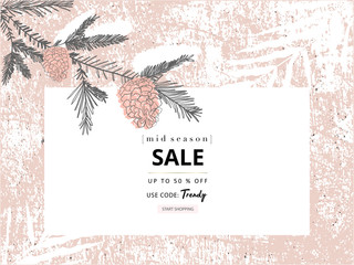 social media banner template for advertising winter arrivals collection or seasonal sales promotion.