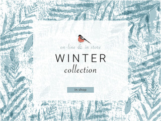 social media banner template for advertising winter arrivals collection or seasonal sales promotion.
