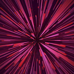 Abstract circular speed background. Centric motion of star trails. Starburst dynamic lines or rays. 3D rendering.