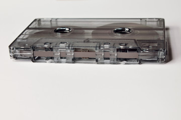 Obraz premium vintage old music cassette with film, with clean label isolated on white background, copy space, mocup