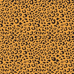 Seamless leopard vector pattern design, animal brown tile print background