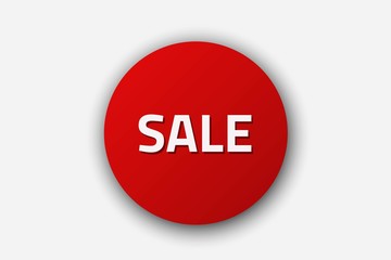 sale red round label. promotion banner design. isolated vector images