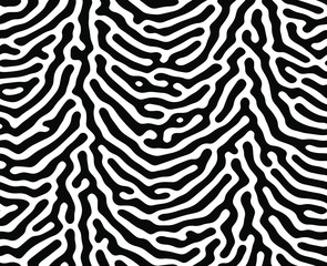 Full seamless zebra and tiger stripes animal skin pattern illustration. Black and white vector design for textile fabric printing. Fashionable and home design fit.