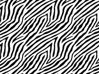 Full seamless zebra and tiger stripes animal skin pattern illustration. Black and white vector design for textile fabric printing. Fashionable and home design fit. © MSK Design