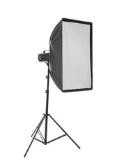 Professional softbox for photo studio on white background