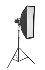 Professional softbox for photo studio on white background