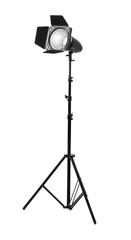 Professional lighting equipment for photo studio on white background