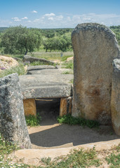 Dolmen of Lacara, the biggest megalithic burial in Extremadura, Spain
