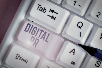 Handwriting text Digital Pr. Conceptual photo marketing strategy used to increase their online presence