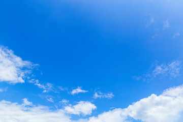 Blue sky and white cloud beautiful in summer. Good weather day.