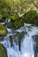 Iskar Gorge and small waterfall at Vazova trail, Balkan Mountains, Bulgaria