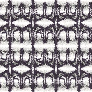 Grey White Monochrome Irregular Tapestry Kelim. Woven Effect Melange Textured Background. Rough Damask Rug Graphic Distressed Weave. Seamless Distressed Pattern. Vector Repeat Tile EPS 10