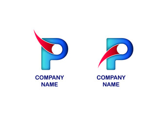 abstract business logo with the letter P