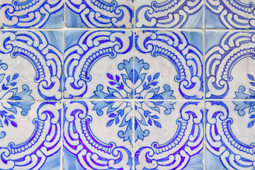 Travel Concepts. Vintage Azulejo Tiles on One of the Houses in Porto City, Portugal.