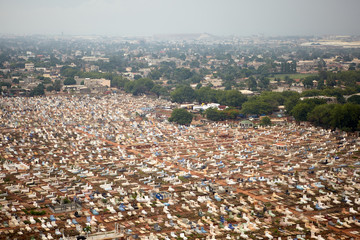 Aerial view of Lomé, capital of Togo. African country located in West Africa. year 2014