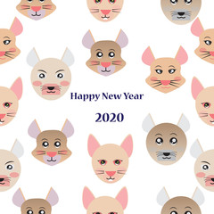 Fototapeta premium Happy New Year greeting card seamless pattern.