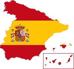 Fototapeta premium Spain Vector map. Isolated, white background