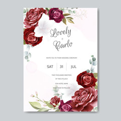 Beautiful Floral Wreath Wedding Invitation Card Template