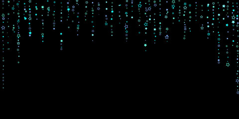 Blue, cyan, turquoise glitter stars, confetti.