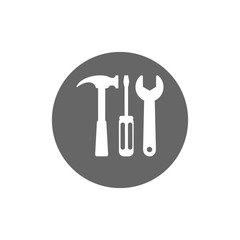Wrench,screwdriver and hammer. Tools icon for web computer