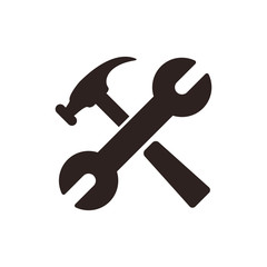 Wrench and hammer symbol vector