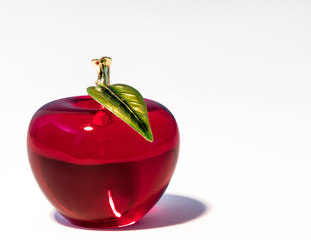Red Apple Glass Figurine on white background