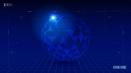 Fototapeta na wymiar abstract blue background with globe