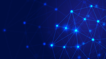 Dot line, polygon network connection, Internet innovation technology concept