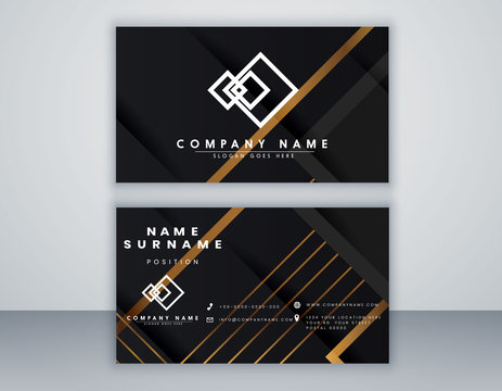 Modern Orange Bussines Card Template. Elegant Element Composition Design With Clean 