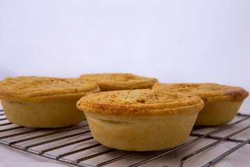 Beef pie  on the tray