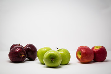 Groups of Apples Isolated on White Background