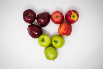 Group of Apples on Isolated White Background