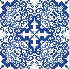 Ornamental azulejo portugal tiles decor.