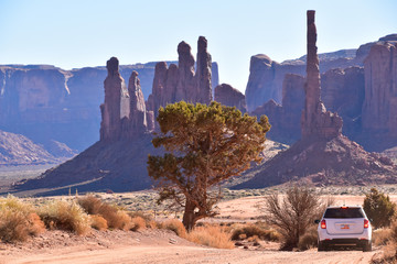 Unique landscapes in Monument Valley tribal park