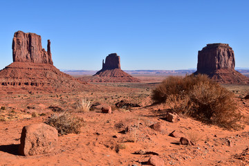 Unique landscapes in Monument Valley tribal park