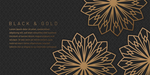 Black and Gold Pattern Background