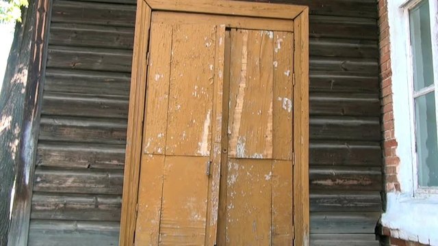 Yard of museum of Remembrance of Representatives of Russian Imperial House. Building, which contained relatives of Nicholas II before their execution. Outdoor School in Alapaevsk.